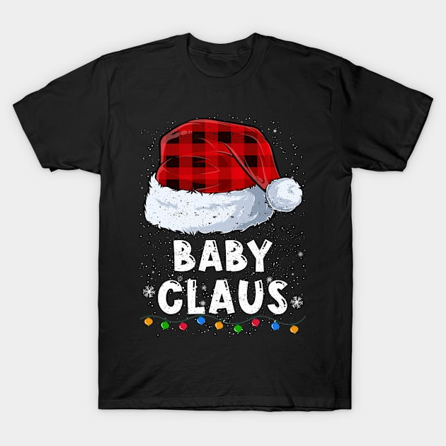 Baby Claus Red Plaid Christmas Santa Family Matching Pajama T-Shirt by tabaojohnny